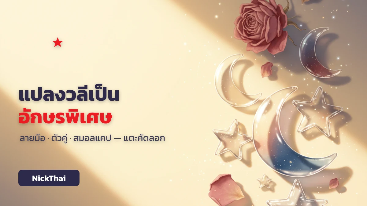 แปลงวลีเป็นอักษรพิเศษ ลายมือ ตัวคู่ สมอลแคป คัดลอกได้